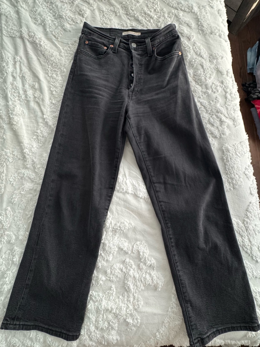 Levi's Black Ribcage Straight-Leg Women’s Jeans